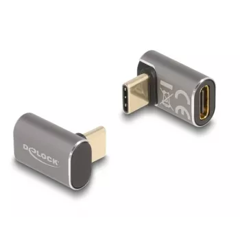 DeLOCK Adapter USB 40 Gb/s USB Type-C PD 3.0 100 W męski na żeński kątowy 8K 60 Hz metal