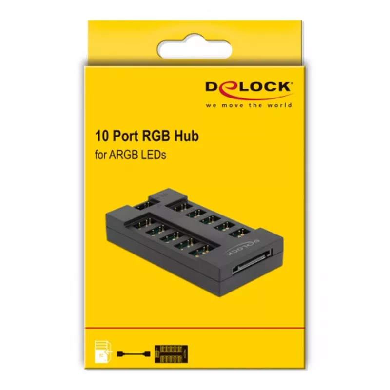 Delock - koncentrator oświetlenia LED RGB - 10 portów - Czarny (64128)