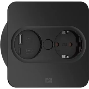 Gniazdo typu F + USB A + USB C Bachmann 946.205 stal nierdzewna