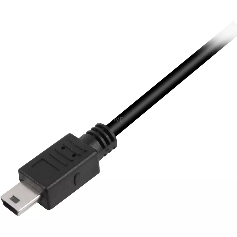 Kabel USB 2.0, wtyk USB-A > wtyk mini-USB (czarny, 1,0 metra, podwójnie ekranowany)