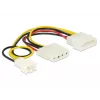 Wewnętrzny kabel zasilający DeLOCK 83658 0,39 m 3-pin na 2 x Molex 4-pin