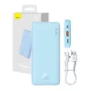 Przenośny power bank Baseus Airpow 10000 mAh, 20W, LiPo, USB-C + USB-A, niebieski