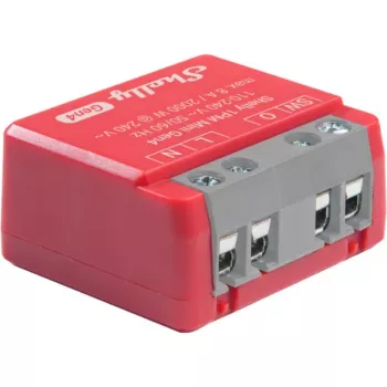 Shelly 1PM Mini Gen4 2-pak — Inteligentny przekaźnik Shelly Wi-Fi z pomiarem mocy, kompaktowa forma modułu/DIN