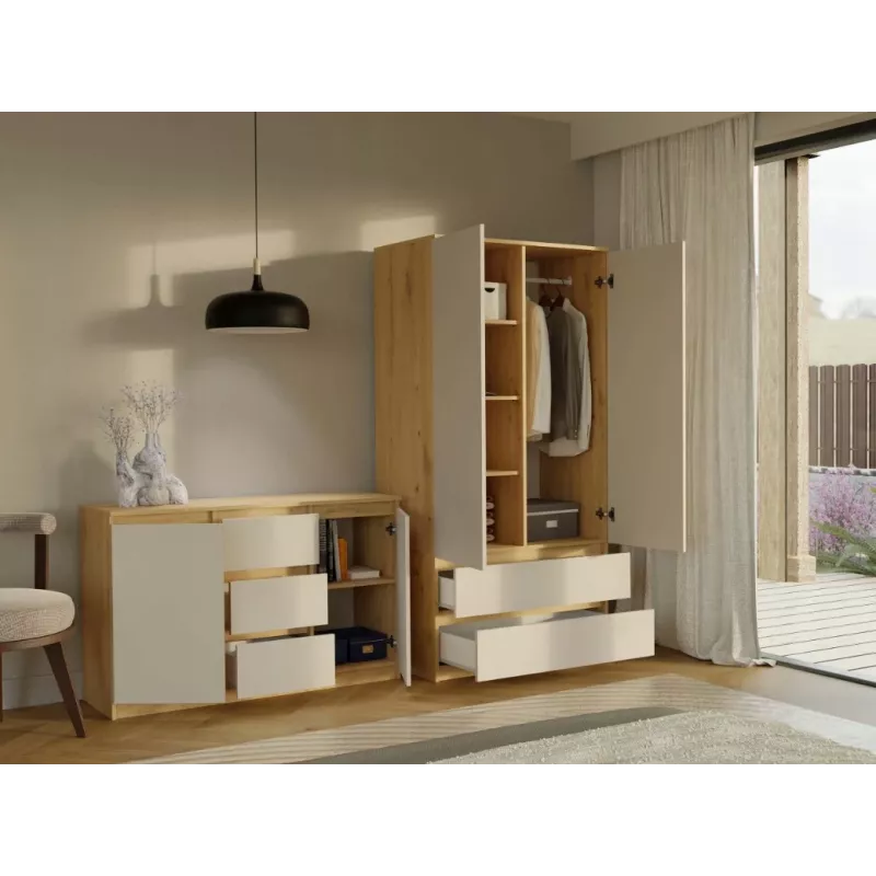 MALWA SS-90 wardrobe dąb artisan/kaszmir