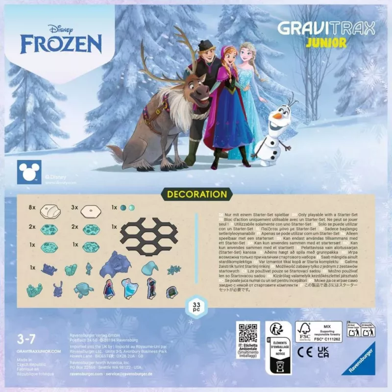 Ravensburger GraviTrax Junior Expansion Set Frozen Track 23861 – zestaw rozszerzający do systemu konstrukcyjnego GraviTrax Junior