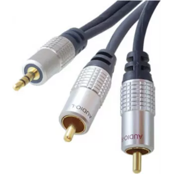 shiverpeaks SP30832-10 Kabel audio 10 m 3,5mm 2 x RCA Niebieski - Chrom (SP30832-10)