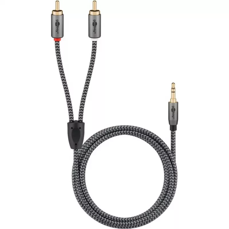 Goobay 65284. Anschluss 1: 3.5mm, Steckverbinder 1 Geschlecht: Männlich, Anschluss 2: 2 x RCA, Steckverbinder 2 Geschlecht: Männlich, Kabelmaterial: K