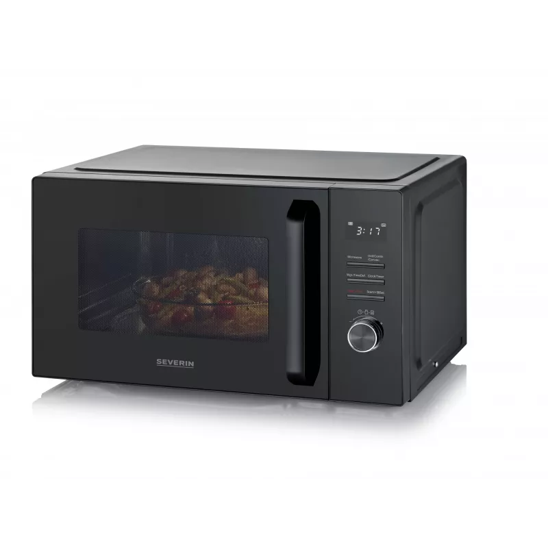 Kuchenka mikrofalowa z funkcją grill i termoobieg SEVERIN MW 7798, wolnostojąca, 29 l, 900 W, czarna, talerz obrotowy 315 mm
