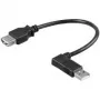 Wentronic Goobay Przedłużacz USB 2.0 Hi-Speed, czarny, 0,3 m - gniazdo USB 2.0 (typ A) > wtyczka USB 2.0 (typ A) 90° (95705)