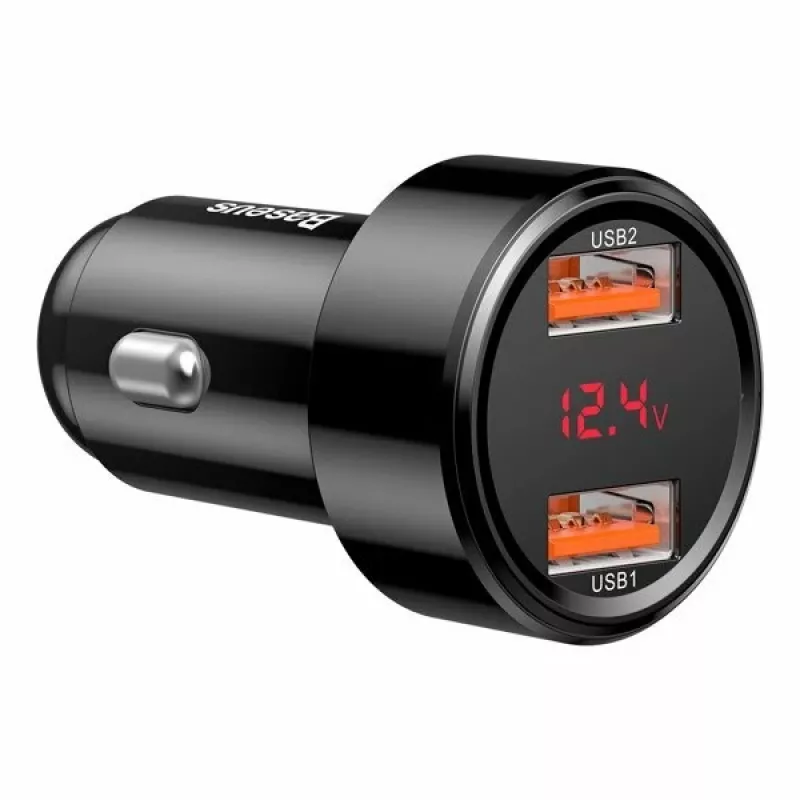 Szybka ładowarka samochodowa USB Baseus CCMLC20A-01 — do smartfonów, wejście 12–24 V, wyjście do 20 V, czarna