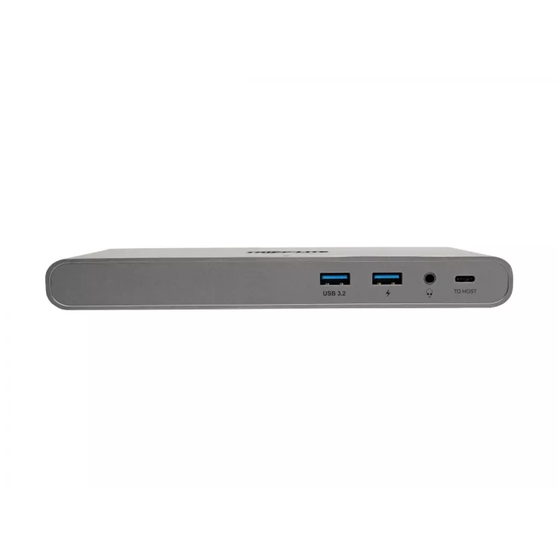 Stacja dokująca Eaton Tripp Lite USB-C, potrójny wyświetlacz - 4K HDMI/DisplayPort, VGA, USB 3.2 Gen 1, hub USB-A/USB-C, GbE, ładowanie 100W PD, międzynarodowe kable zasilające