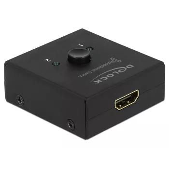 DeLock HDMI 2 - 1 dwukierunkowy 4K 60 Hz kompaktowy – pudełko detaliczne – przełącznik wideo/audio – 2 x HDMI – komputer stacjonarny (64072)