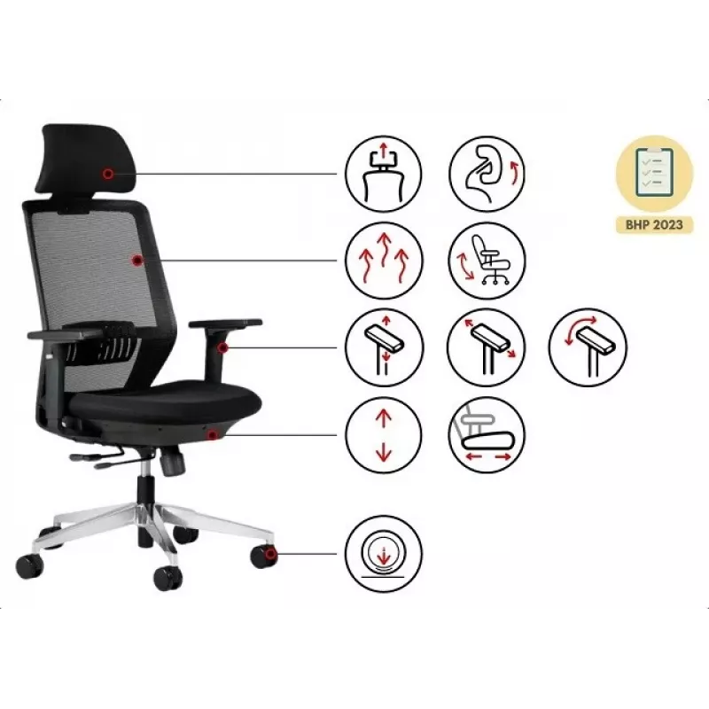 SPECTRUM Ergonomiczne krzesło biurowe czarny
