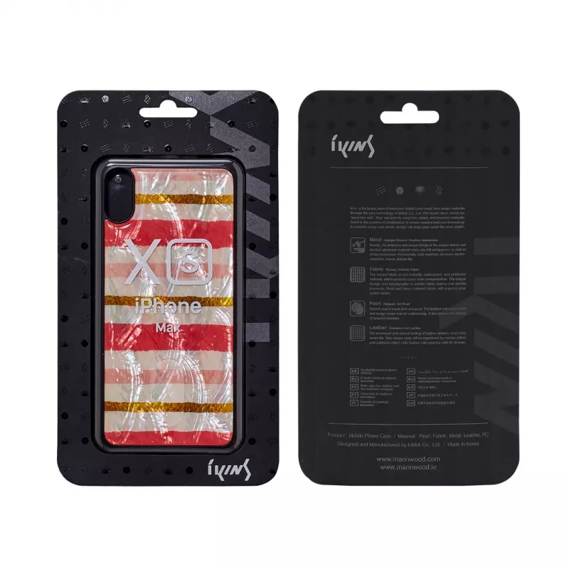 Etui iKins do iPhone XS Max — czarne, wzór krótkiego ciasta