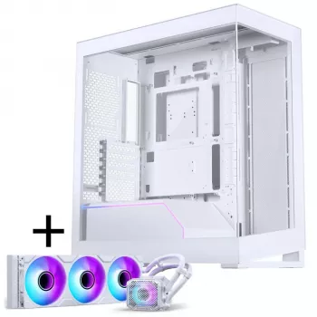 Obudowa ATX PHANTEKS NV-Serie NV5 MK2, szkło hartowane, DRGB - matowa biel + Glacier One 360M25 Gen2 DRGB AiO Liquid Cooling - 360 mm