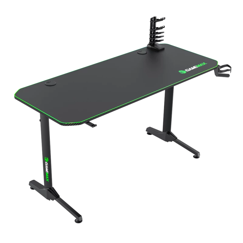 Biurko GameMax D140-CARBON — biurko gamingowe/biurowe, waga netto 20,5 kg, wymiary brutto 125×795×682 mm