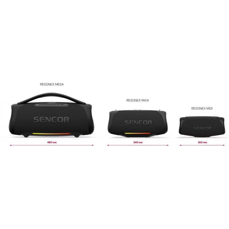 Głośnik przenośny SENCOR RESONEXMAXI, 100 W, wodoodporny IPX7, bateria 10 000 mAh, Bluetooth 5.3, ładowanie USB-C