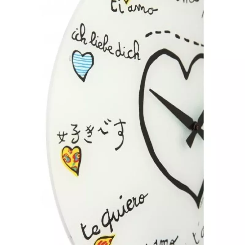 NeXtime zegar 8030 Loving You, Ø43 cm, ścienny, biały/wielokolorowy