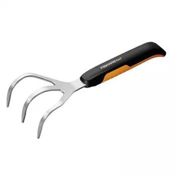 Fiskars Xact Czarny, ręczny kultywator ze stali nierdzewnej