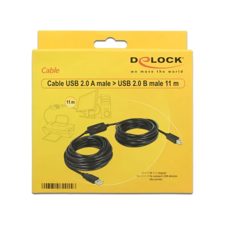 Kabel USB DeLOCK 11m USB2.0-A - USB2.0-B