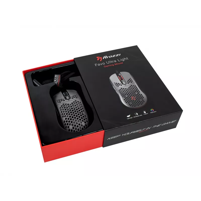 Mysz Arozzi Favo Gamingowa Praworęczna USB Typ-A Optyczna 16000 DPI