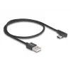 Kabel DeLOCK USB 2.0 Typ-A męski na USB Typ-C męski kątowy 0,5 m czarny