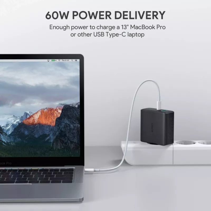 Ładowarka ścienna PA-D3 2xUSB Power Delivery (1xUSB+1xUSB C) 5,4A 60W Dynamic Detect