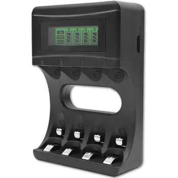 Ładowarka do akumulatorów QOLTEC 50654 do akumulatorów Ni‑MH R03 (AAA) i R6 (AA), 1800 mA