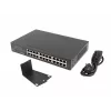 Przełącznik niezarządzalny LANBERG RSGE-24 — 24× Gigabit Ethernet 1U, do montażu w szafie rack, czarny