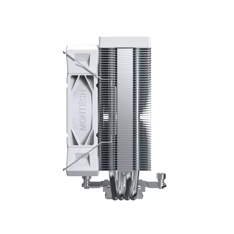 Chłodzenie powietrzne CPU Montech NX400, wentylatory 120 mm, białe, wymiary 156×74×120 mm, TDP 270 W