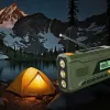 Przenośne radio FM MANTA RDI401G z panelem słonecznym, korbką dynamo, akumulatorem 4000–4500 mAh, wyjściem USB 5 V, 3 W, latarką