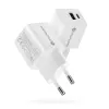 Ładowarka sieciowa everActive SC-330Q z 1x USB-A i 1x USB-C, 20W, biała