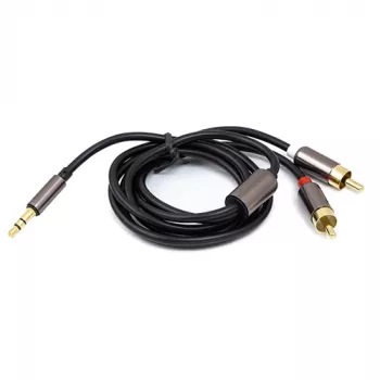 Kabel audio 3,5 mm - 2x RCA, 1 m