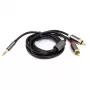 Kabel audio 3,5 mm - 2x RCA, 1 m