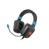 Przewodowy zestaw słuchawkowy do gier Fury NFU-1584 z mikrofonem na wysięgniku, wokółuszny, 98 dB, 15–25000 Hz, kabel 2 m, USB i 3,5 mm, niebieski