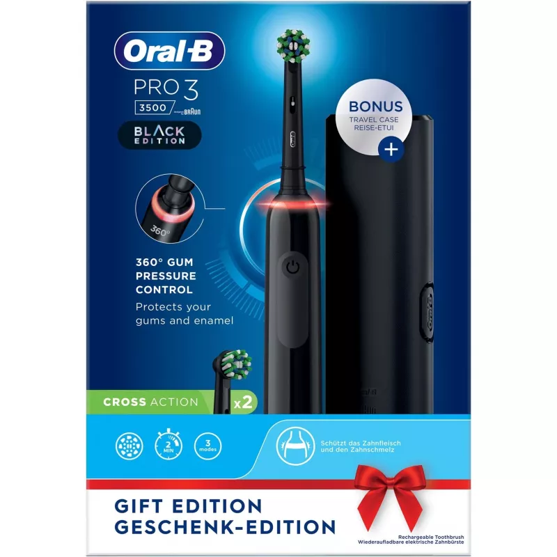 Oral-B Pro 3 3500 Dla dorosłych Rotacyjna szczoteczka do zębów Czarna