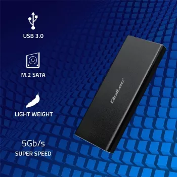 Obudowa zewnętrzna dla dysku SSD M.2 SATA QOLTEC 51854 USB 3.0 bez narzędzi