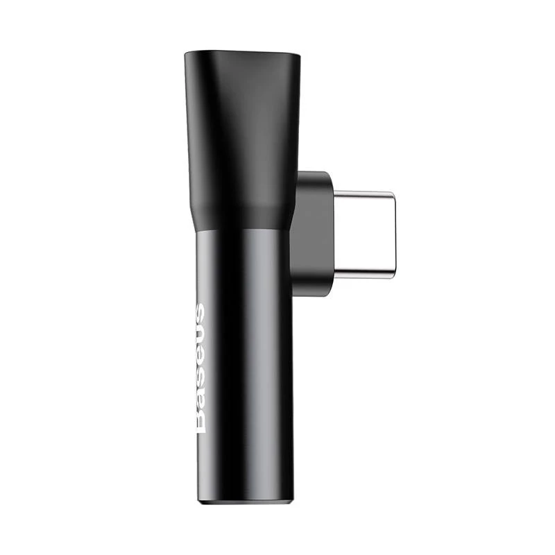 Baseus Audio Adapter USB-C na Mini Jack 3.5mm + USB-C (czarny)