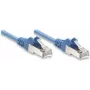 Intellinet Sieciowy kabel krosowy, Cat5e, 15m, niebieski, CCA, SF/UTP, PVC, RJ45, pozłacane styki, bezzaczepowa osłona wtyku, dożywotnia gwarancja