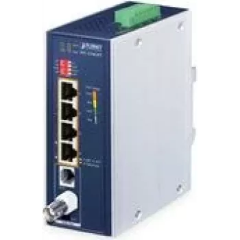 Nadajnik i odbiornik sieciowy PLANET IVC-234GPT — 4-portowy przedłużacz 1G Ethernet PoE do VDSL2, Aluminium/Niebieski