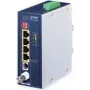 Nadajnik i odbiornik sieciowy PLANET IVC-234GPT — 4-portowy przedłużacz 1G Ethernet PoE do VDSL2, Aluminium/Niebieski