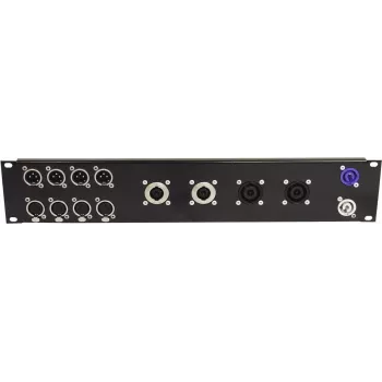 Panel przedni do racka Omnitronic Z-19 — 8× Speakon D-Type, 4× NL8, 2U