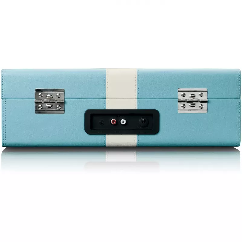 Gramofon audio z napędem paskowym Lenco TT-110 niebiesko-biały półautomatyczny