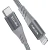 Kabel adapter USB 2.0, wtyczka USB-C > wtyczka Lightning (srebrny/szary, 1 metr, PD, w oplocie)