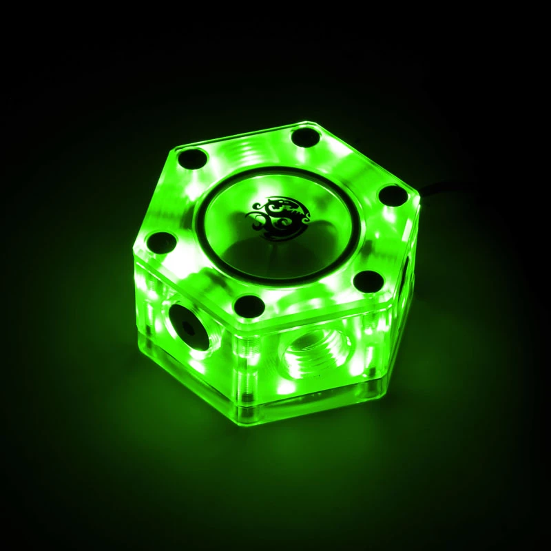 Wskaźnik przepływu BitsPower Hexagon Flow Indicator-RGB BP-HFI-RGB — oświetlenie RGB, sześciokątna konstrukcja