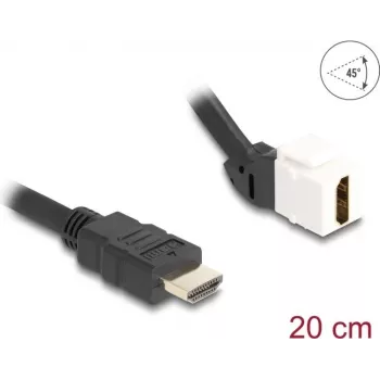 DeLOCK Keystone Module kabel HDMI męski na żeński 45° kątowy 8K 60 Hz 20 cm czarny