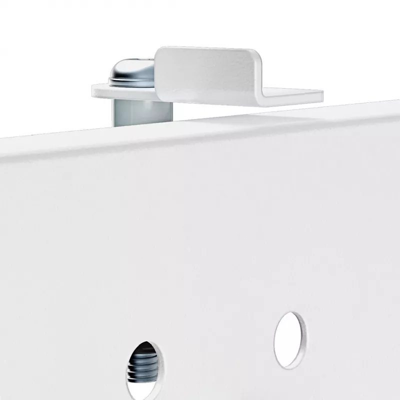 Przegroda biurkowa ergo office ER-301 W — ekran stalowy o szerokości 1116 mm z tablicą magnetyczną, biały, maks. obciążenie 10 kg