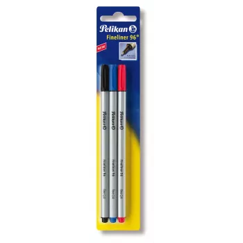 Pelikan Fineliner 96 Fine Czarny niebieski czerwony 3 szt. 0.4 mm