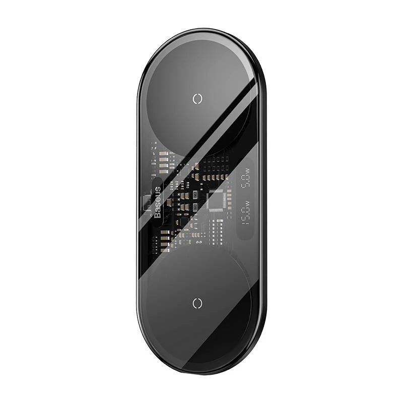 Baseus 2In1 20W Digital Led Display Headphones Czarny Wireless Charging