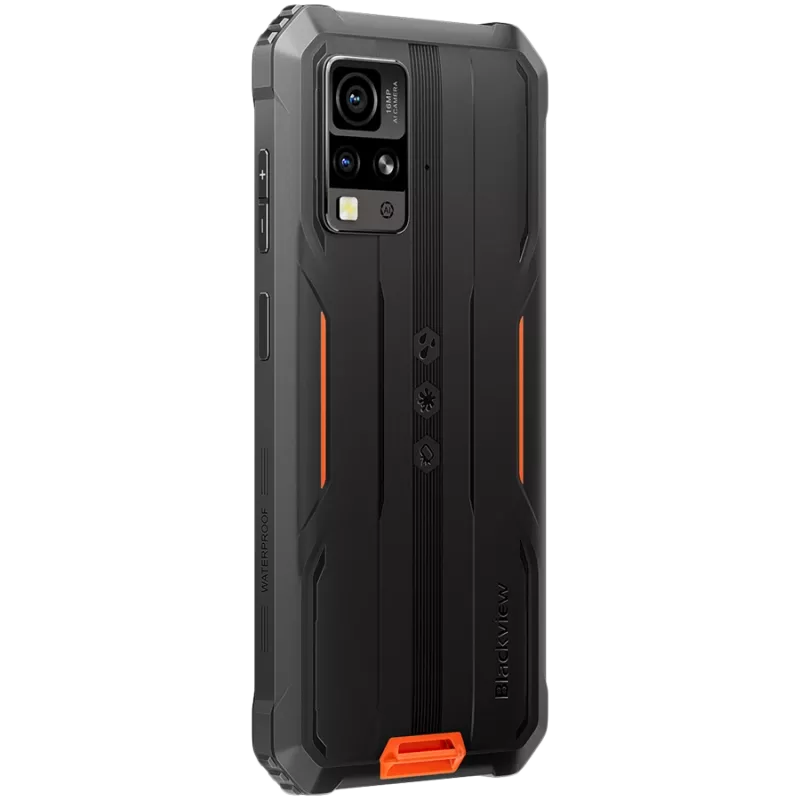 Blackview Rugged BV4800SE LTE 6.56 inch HD+IPS 720x1612 90Hz 4GB+64GB UMS9320E Octa-Core 1.8GHz Aparat przedni 8MP Tylny 16MP+2MP NFC 5100mAh BEZ ŁADOWARKI Android 15 Pomarańczowy